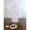 LAMPADA TAVOLO VINTAGE MUSHROOM FUNGO DESIGN RES De Majo VETRO MURANO BIANCO '60