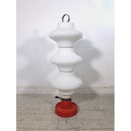 LAMPADA DA TERRA VINTAGE DESIGN ATTR. Nason PER Mazzega VETRO MURANO BIANCO '70