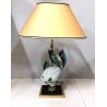 LAMPADA TAVOLO VINTAGE PORCELLANA ARTISTICA Mangani Giulia FIRENZE PESCE OTTONE