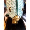 LAMPADA TAVOLO VINTAGE PORCELLANA ARTISTICA Mangani Giulia FIRENZE PESCE OTTONE