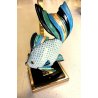 LAMPADA TAVOLO VINTAGE PORCELLANA ARTISTICA Mangani Giulia FIRENZE PESCE OTTONE