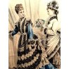ANTICA STAMPA ACQUERELLATA Il monitore della moda GIORNALE ILLUSTRATO Milano 874