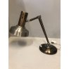 LAMPADA DA TAVOLO SCRIVANIA FERRO ALLUMINO ANODIZZATO DESIGN ITALIA ANNI '60