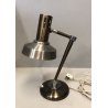 LAMPADA DA TAVOLO SCRIVANIA FERRO ALLUMINO ANODIZZATO DESIGN ITALIA ANNI '60
