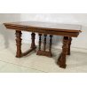 ANTICO TAVOLO QUADRATO ALLUNGABILE 1800 LEGNO NOCE TABLE 3 PROLUNGHE BAROCCO OLD