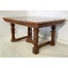 ANTICO TAVOLO QUADRATO ALLUNGABILE 1800 LEGNO NOCE TABLE 3 PROLUNGHE BAROCCO OLD