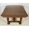 ANTICO TAVOLO QUADRATO ALLUNGABILE 1800 LEGNO NOCE TABLE 3 PROLUNGHE BAROCCO OLD