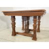 ANTICO TAVOLO QUADRATO ALLUNGABILE 1800 LEGNO NOCE TABLE 3 PROLUNGHE BAROCCO OLD
