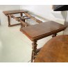 ANTICO TAVOLO QUADRATO ALLUNGABILE 1800 LEGNO NOCE TABLE 3 PROLUNGHE BAROCCO OLD