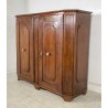 ANTICA CREDENZA SCANTONATA LEGNO NOCE RUSTICA ORIGINALE MADIA EPOCA 1700 2 ANTE
