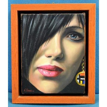 QUADRO Alessandro Paterno 2011 FACE ritratto VISO DONNA dipinto OLIO TELA woman