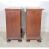 ANTICA COPPIA COMODINI PRIMI 1900 LEGNO NOCE ABETE STILE CANTERANO CAMERA LETTO