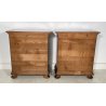 ANTICA COPPIA COMODINI PRIMI 1900 LEGNO NOCE ABETE STILE CANTERANO CAMERA LETTO