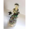 ANTICA SCULTURA DAMA VENEZIANA CON MURRINE VETRO MURANO VINTAGE ART GLASS '50s