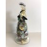 ANTICA SCULTURA DAMA VENEZIANA CON MURRINE VETRO MURANO VINTAGE ART GLASS '50s