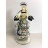 ANTICA SCULTURA DAMA VENEZIANA CON MURRINE VETRO MURANO VINTAGE ART GLASS '50s