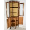ANTICA VETRINA ANGOLIERA INTARSIATA LEGNO COMPENSATO PRIMI 900 5 RIPIANI 4 ANTE 