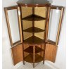 ANTICA VETRINA ANGOLIERA INTARSIATA LEGNO COMPENSATO PRIMI 900 5 RIPIANI 4 ANTE 