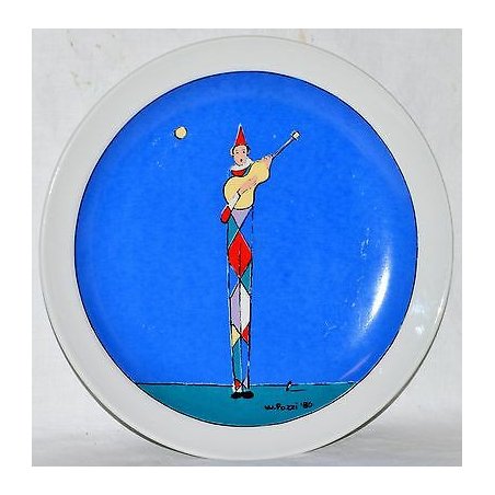 PIATTO COLLEZIONE Walter Pozzi 1980 Serenata CERAMICA dipinto EPOCA plate quadro