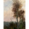 QUADRO DIPINTO OLIO TAVOLA Aleotti Alla sera AUTUNNO PAESAGGIO BRUGHIERABETULLE 