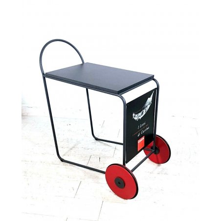 CARRELLO ESPOSITORE Cassina CART SERVING TABLE DESIGN MODERNISTA NERO ROSSO '80s