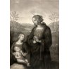 ANTICA STAMPA INCISIONE MADONNA COL BAMBINO PERUGINO De Maurizio Dis. Caporali 