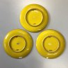 SET 3 Pz PIATTO PARETE CERAMICA SMALTO GIALLO DECORO ASTRATTO NERO 1977/78/81