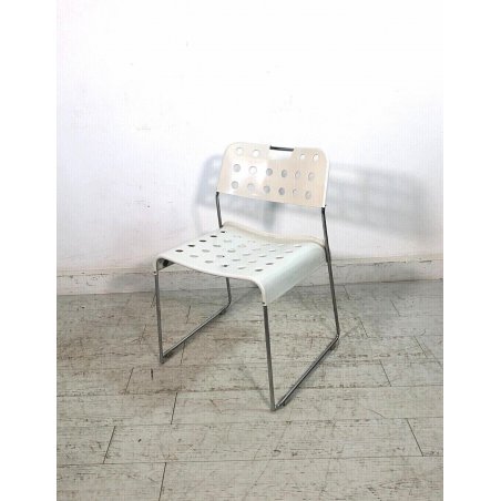 SEDIA DESIGN Rodney Kinsman per BIEFFEPLAST IMPILABILE BIANCO STRUTTURA ACCIAIO