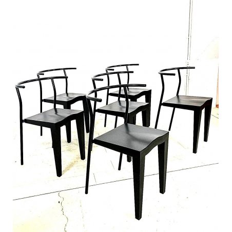 SET 6 SEDIE Dr. Glob DESIGN Philippe Starck PER Kartell COLORE NERO ANNI '80