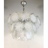 GRANDE LAMPADARIO VINTAGE Vistosi DISC VETRO MURANO CEILING LAMP ø 60 ANNI '70