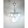 GRANDE LAMPADARIO VINTAGE Vistosi DISC VETRO MURANO CEILING LAMP ø 60 ANNI '70