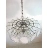 GRANDE LAMPADARIO VINTAGE Vistosi DISC VETRO MURANO CEILING LAMP ø 60 ANNI '70