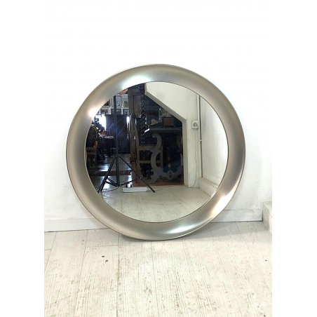 SPECCHIO ROTONDO ø 83 cm Narciso DESIGN Sergio Mazza PER ARTEMIDE ALLUMINIO '60s