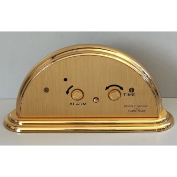 JEAN ROULET Le Locle 720 OROLOGIO TAVOLO VINTAGE anni 90 DESK Alarm Clock SWISS