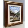 QUADRO DIPINTO OLIO TELA Marianelli Monte Rosa BAITE PAESAGGIO MONTANO NEVE  900