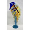 Silvio Vigliaturo SCULTURA VETRO MURANO 1997 DESIGN ASTRATTO VINTAGE 28 CM 