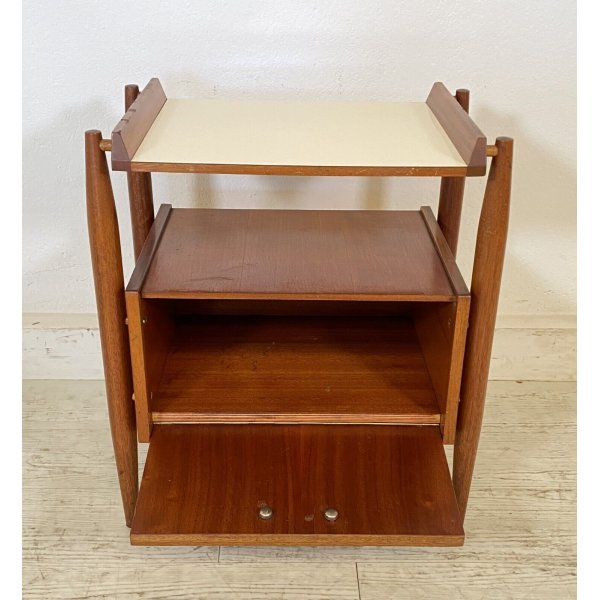 Comodino Moderno Con Stazione Di Ricarica Integrata E Piano Scorrevole - 2 Cassetti In Tessuto E Scomparto Nascosto Con Serratura - Per Camera Da Letto, Soggiorno - Nero