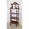 ANTICA ETAGERE LEGNO NOCE 1800 COMODINO 5 RIPIANI LUIGI FILIPPO CONSOLLE EPOCA
