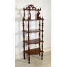 ANTICA ETAGERE LEGNO NOCE 1800 COMODINO 5 RIPIANI LUIGI FILIPPO CONSOLLE EPOCA