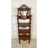 ANTICA ETAGERE LEGNO NOCE 1800 COMODINO 5 RIPIANI LUIGI FILIPPO CONSOLLE EPOCA