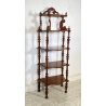 ANTICA ETAGERE LEGNO NOCE 1800 COMODINO 5 RIPIANI LUIGI FILIPPO CONSOLLE EPOCA