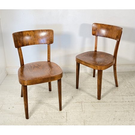 ANTICA COPPIA ROBUSTE SEDIE THONET LEGNO FAGGIO CURVATO ANNI 40 CHAIR EPOCA OLD