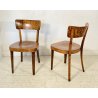 ANTICA COPPIA ROBUSTE SEDIE THONET LEGNO FAGGIO CURVATO ANNI 40 CHAIR EPOCA OLD