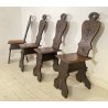 SET DI 4 SEDIE SGABELLI NEORINASCIMENTALI LEGNO FAGGIO 1800 BAROCCO CHAIR EPOCA