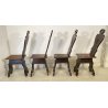SET DI 4 SEDIE SGABELLI NEORINASCIMENTALI LEGNO FAGGIO 1800 BAROCCO CHAIR EPOCA