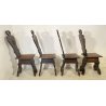 SET DI 4 SEDIE SGABELLI NEORINASCIMENTALI LEGNO FAGGIO 1800 BAROCCO CHAIR EPOCA