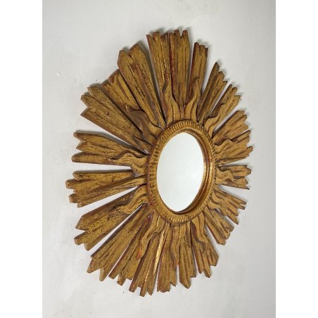 ANTICA SPECCHIERA SOLE SPECCHIO CORNICE LEGNO DORATO META 900 GLASS MIRROR SUN 