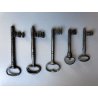 SET 5 CHIAVI ANTICHE ferro battuto 1800 MAPPA serratura FORZIERE Italy KEY PORTA