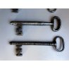 SET 5 CHIAVI ANTICHE ferro battuto 1800 MAPPA serratura FORZIERE Italy KEY PORTA