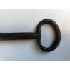GRANDE CHIAVE ANTICA ferro battuto '800 MAPPA serratura FORZIERE Italy KEY PORTA